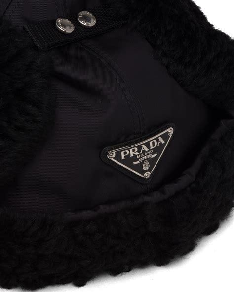 prada fuzzy hat.